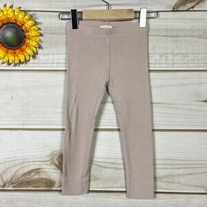 Jamie Kay Ribbed Leggings Dusty Rose Organic Cotton Modal Blend Toddler Girls 2T